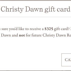 $325 Christy Dawn GC
